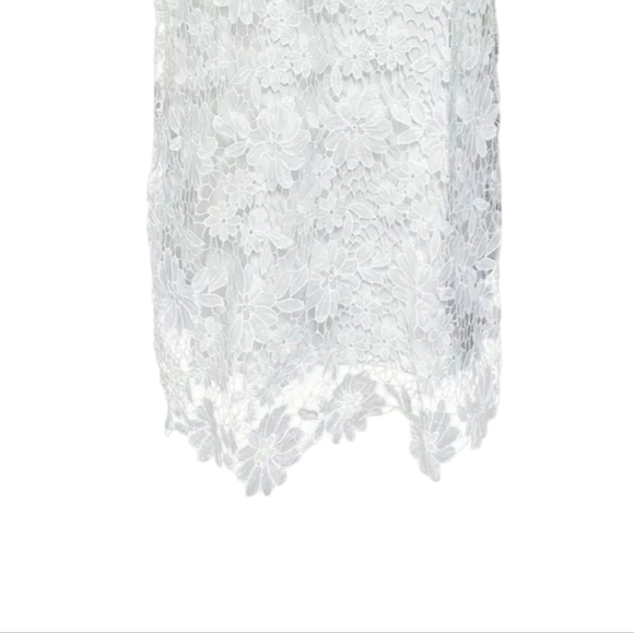 NEW Lace Dress  Elegant White Lace Dress Square Neck, Large,lined, - Picture 6 of 7